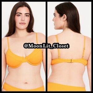 Old Navy Textured Underwire Balconette Swim Top Size XL “Golden Aurora”